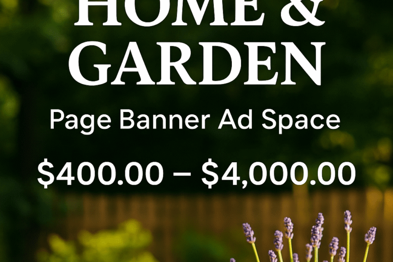 Home & Garden Page Banner Ad Space