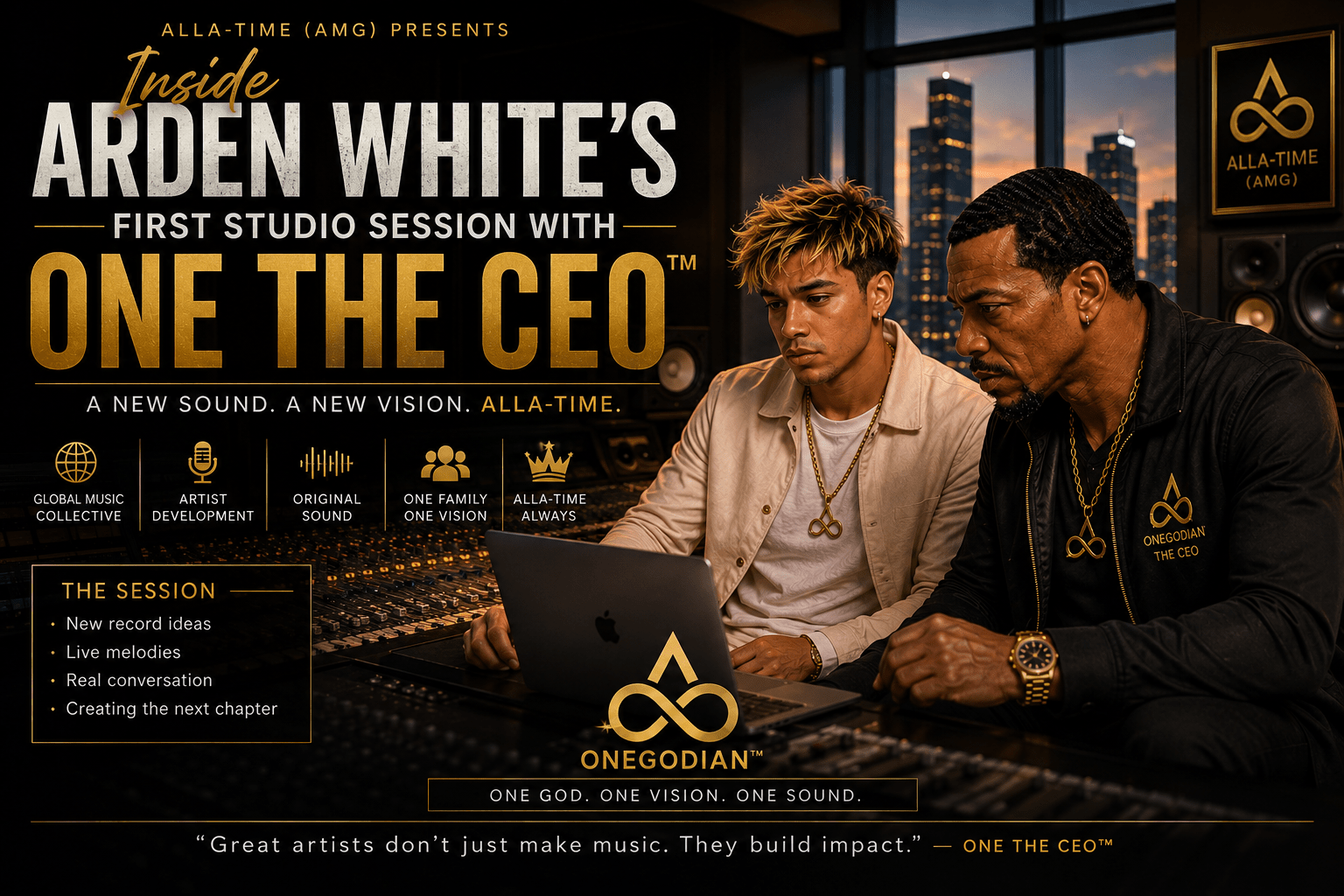 Inside ARDEN WHITE’s First Studio Session with ONE THE CEO