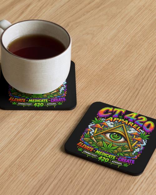 Be Shrooms See All - Cork-back coaster